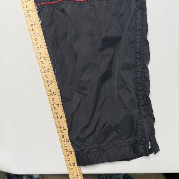 Nike Black Swoosh Track Pants Men’s Size L Windbreaker Athletic Nylon - Picture 7 of 7